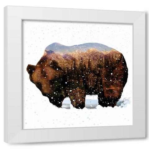 Grizzly Winter White Modern Wood Framed Art Print by Hogan, Melody