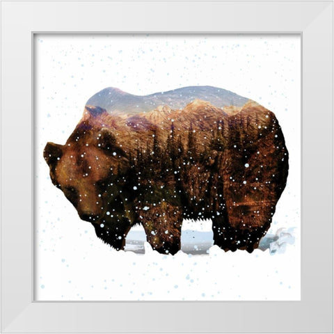 Grizzly Winter White Modern Wood Framed Art Print by Hogan, Melody