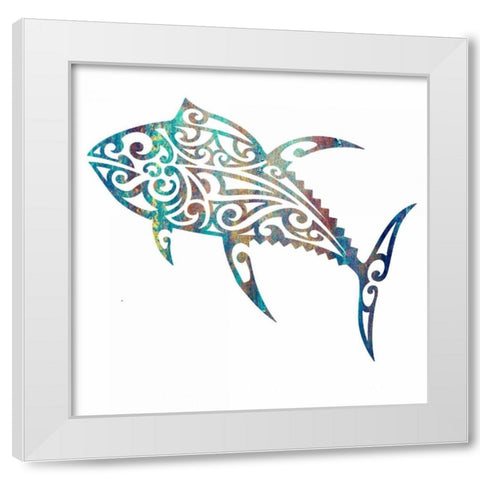 Tribal Koi 1 White Modern Wood Framed Art Print by Hogan, Melody