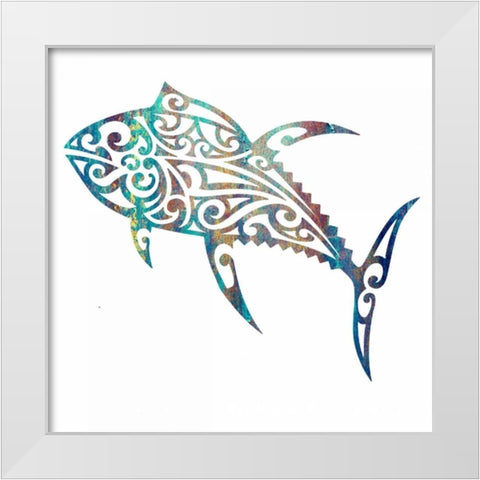 Tribal Koi 1 White Modern Wood Framed Art Print by Hogan, Melody