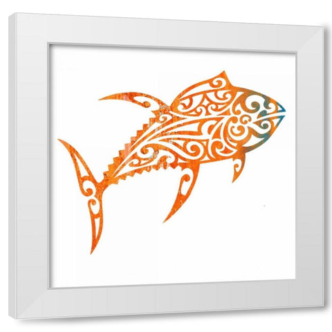 Tribal Koi 2 White Modern Wood Framed Art Print by Hogan, Melody