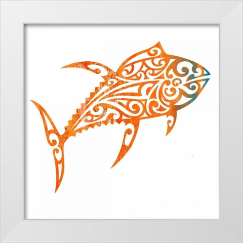Tribal Koi 2 White Modern Wood Framed Art Print by Hogan, Melody