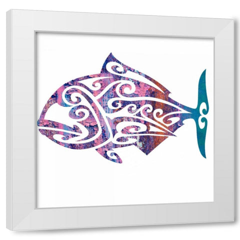 Tribal Koi 3 White Modern Wood Framed Art Print by Hogan, Melody