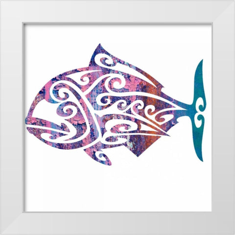 Tribal Koi 3 White Modern Wood Framed Art Print by Hogan, Melody
