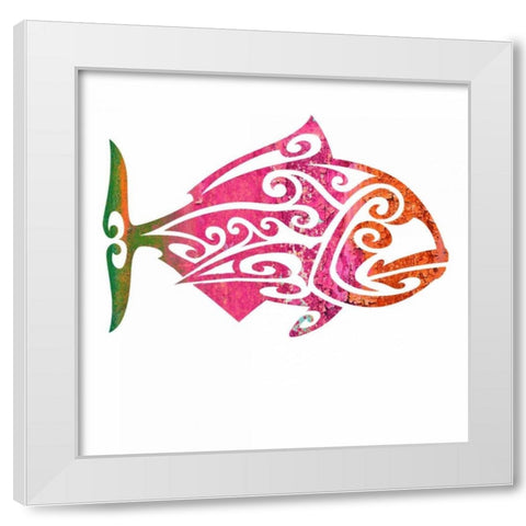Tribal Koi 4 White Modern Wood Framed Art Print by Hogan, Melody