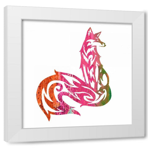 Tribal Fox 2 White Modern Wood Framed Art Print by Hogan, Melody
