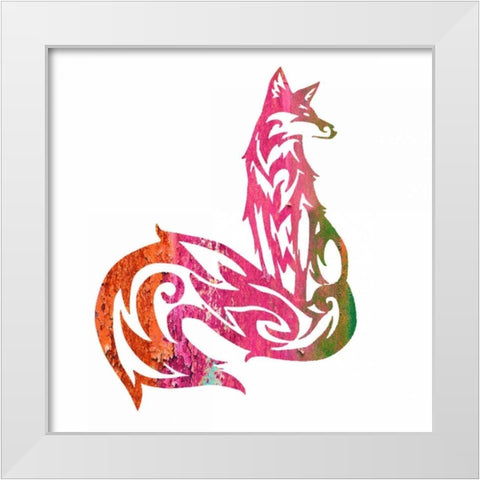 Tribal Fox 2 White Modern Wood Framed Art Print by Hogan, Melody