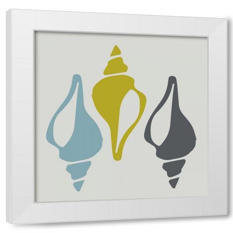 Calming Sounds White Modern Wood Framed Art Print by Hogan, Melody