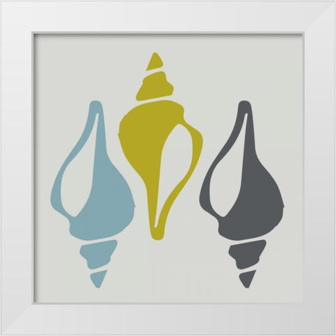 Calming Sounds White Modern Wood Framed Art Print by Hogan, Melody