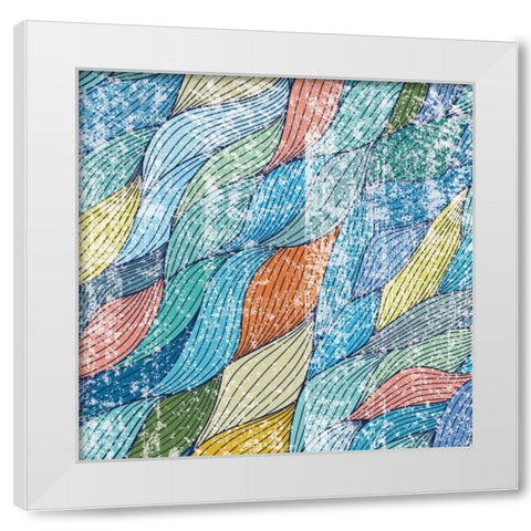 Distressed Ocean Flow White Modern Wood Framed Art Print by Hogan, Melody