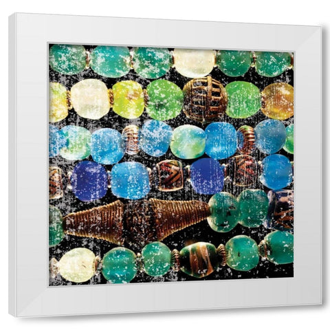 African Beads White Modern Wood Framed Art Print by Hogan, Melody