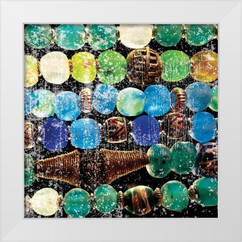 African Beads White Modern Wood Framed Art Print by Hogan, Melody