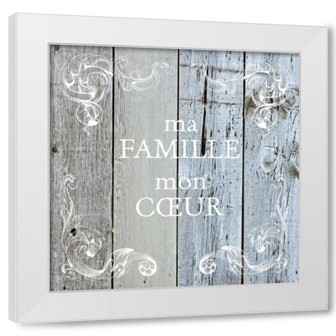 Ma Famille Scroll White Modern Wood Framed Art Print by Hogan, Melody