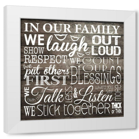 Family White Modern Wood Framed Art Print by Hogan, Melody