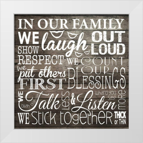 Family White Modern Wood Framed Art Print by Hogan, Melody