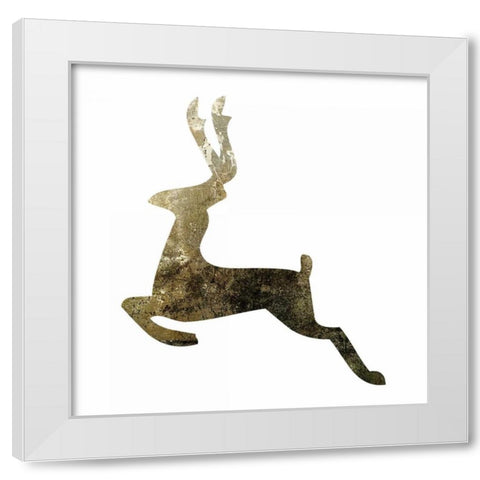 Glimmer Deer 3 White Modern Wood Framed Art Print by Hogan, Melody