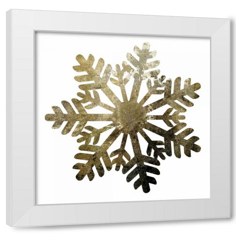 Glimmer Snowflakes 1 White Modern Wood Framed Art Print by Hogan, Melody