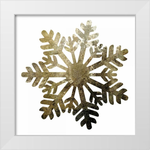 Glimmer Snowflakes 1 White Modern Wood Framed Art Print by Hogan, Melody