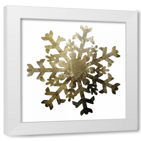 Glimmer Snowflakes 2 White Modern Wood Framed Art Print by Hogan, Melody