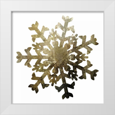 Glimmer Snowflakes 2 White Modern Wood Framed Art Print by Hogan, Melody