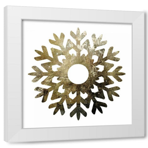 Glimmer Snowflakes 3 White Modern Wood Framed Art Print by Hogan, Melody