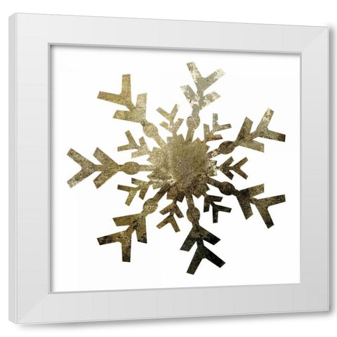 Glimmer Snowflakes 4 White Modern Wood Framed Art Print by Hogan, Melody