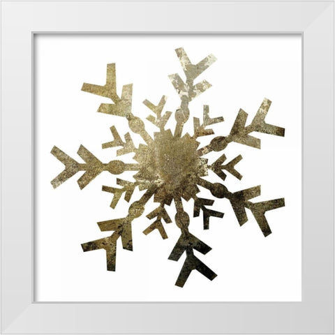 Glimmer Snowflakes 4 White Modern Wood Framed Art Print by Hogan, Melody
