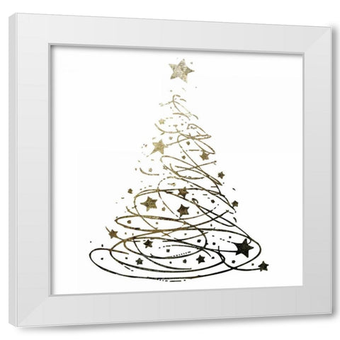 Glimmer Trees 4 White Modern Wood Framed Art Print by Hogan, Melody
