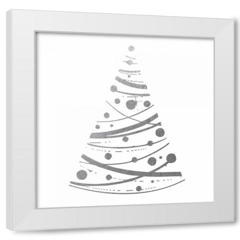 Silver Trees 3 White Modern Wood Framed Art Print by Hogan, Melody