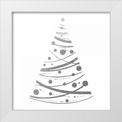 Silver Trees 3 White Modern Wood Framed Art Print by Hogan, Melody