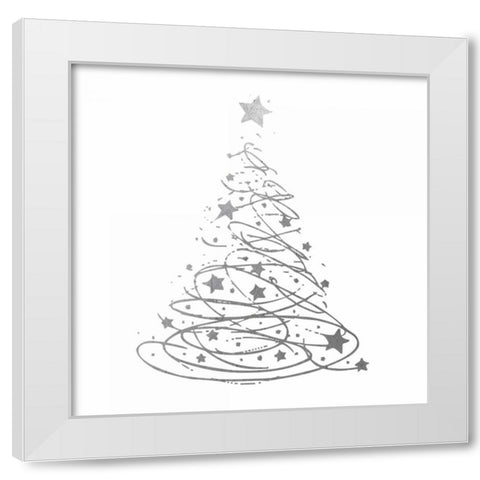 Silver Trees 4 White Modern Wood Framed Art Print by Hogan, Melody