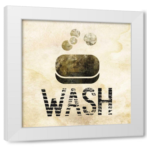 Glitz Bath 1 White Modern Wood Framed Art Print by Hogan, Melody