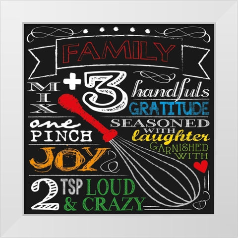 Family Plus Three White Modern Wood Framed Art Print by Hogan, Melody