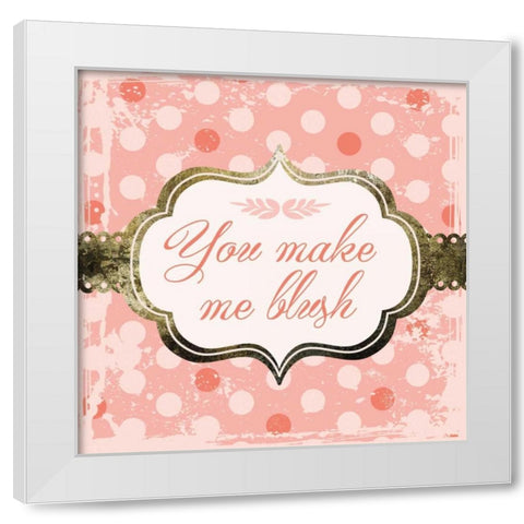 Make Me Blush White Modern Wood Framed Art Print by Hogan, Melody