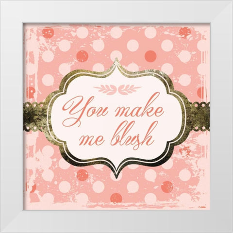 Make Me Blush White Modern Wood Framed Art Print by Hogan, Melody