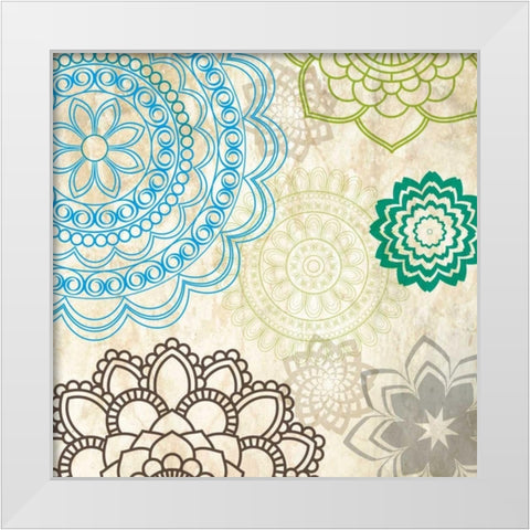 Sparklers Floral 1 White Modern Wood Framed Art Print by Hogan, Melody