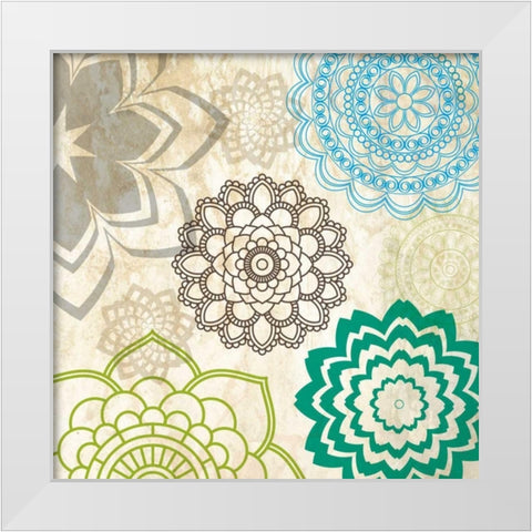 Sparklers Floral 2 White Modern Wood Framed Art Print by Hogan, Melody