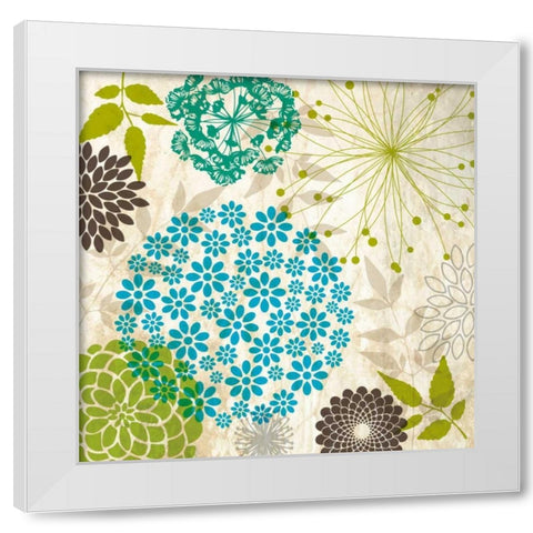 Sparklers Floral 3 White Modern Wood Framed Art Print by Hogan, Melody