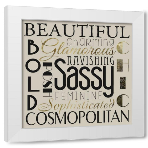 Glamour Gold 2 White Modern Wood Framed Art Print by Hogan, Melody