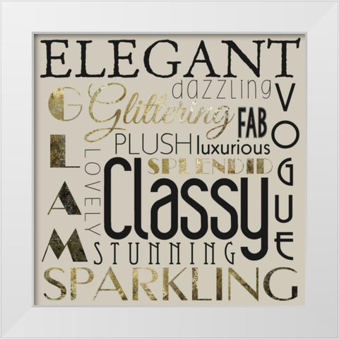 Glamour Gold 3 White Modern Wood Framed Art Print by Hogan, Melody