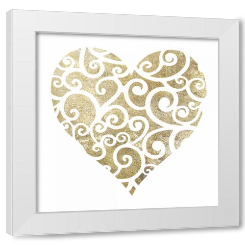 Heart Glitz 2 White Modern Wood Framed Art Print by Hogan, Melody