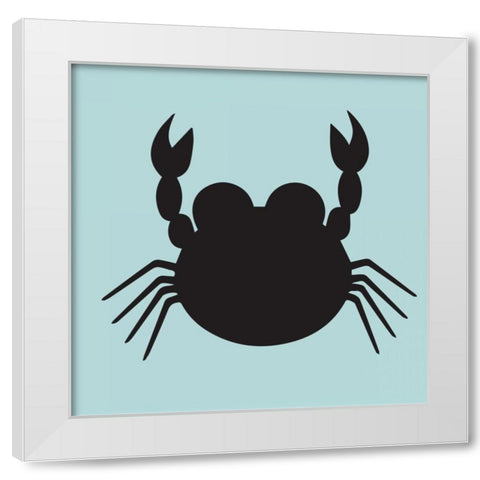 Crab Cutout White Modern Wood Framed Art Print by Hogan, Melody
