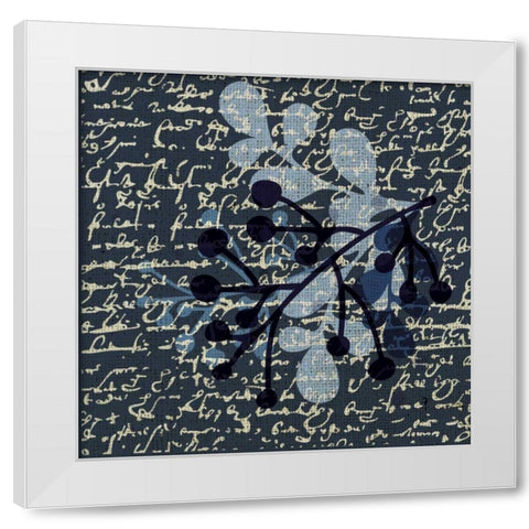 Indigo Squares Textured 2 White Modern Wood Framed Art Print by Hogan, Melody