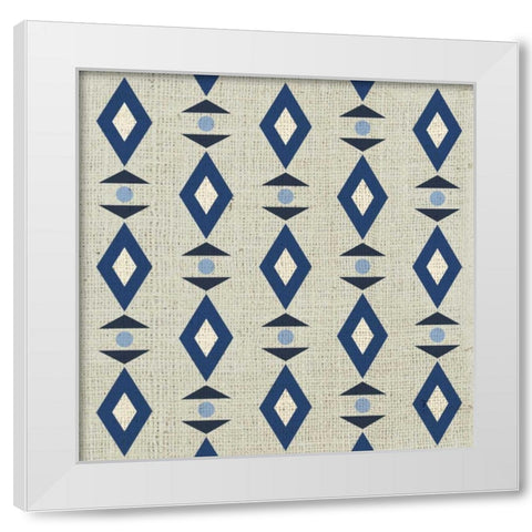 Reversed Indigo Diamond White Modern Wood Framed Art Print by Hogan, Melody