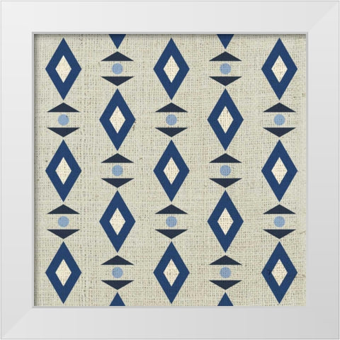 Reversed Indigo Diamond White Modern Wood Framed Art Print by Hogan, Melody