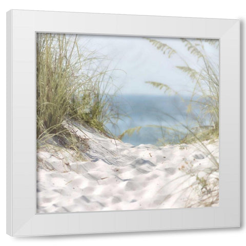 Over The Coastal Dune White Modern Wood Framed Art Print by Hogan, Melody