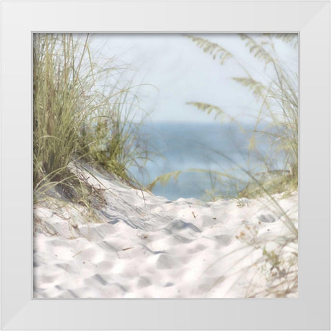 Over The Coastal Dune White Modern Wood Framed Art Print by Hogan, Melody