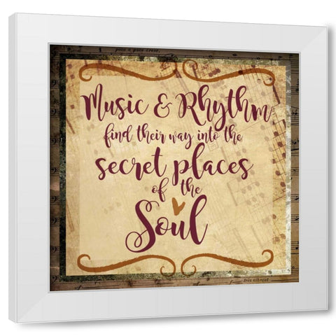 Music and Rhythm White Modern Wood Framed Art Print by Hogan, Melody