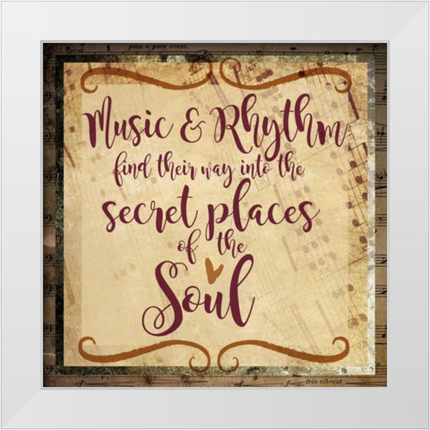 Music and Rhythm White Modern Wood Framed Art Print by Hogan, Melody
