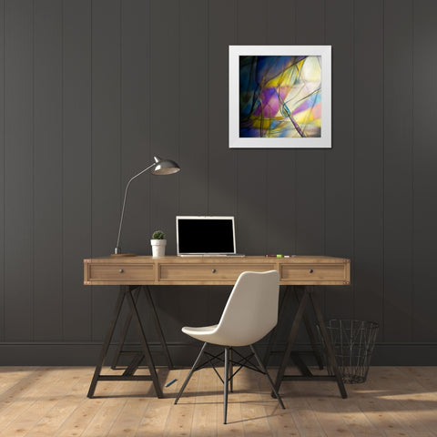 Stain Glass 1 White Modern Wood Framed Art Print by Hogan, Melody